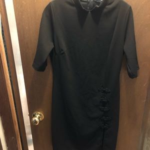 Black high slit dress